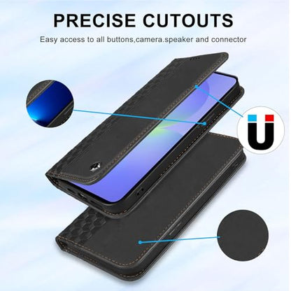 Wallet Case for Samsung Galaxy A37/A36 5G 6.7 inch 2026/2025 - PU Leather Flip Cover with Card Holder Slots, Strong Magnetic Folio Kickstand Phone Case, Black - color: Black, size: Samsung Galaxy A37/A36 6.7"