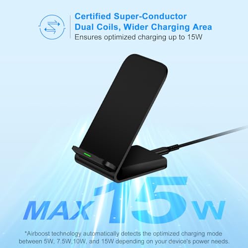 Fast Wireless Charger Stand for Samsung Galaxy S26 S25 S24 Ultra,2Pack 15W