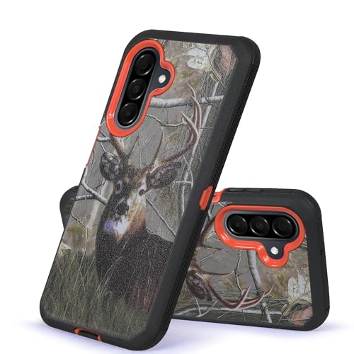 Compatible for Samsung Galaxy A26 5G, Built in Screen Protector, Belt Clip Holster Heavy Duty Defender Case Dustproof Shockproof Protection (Deer) - color: Deer