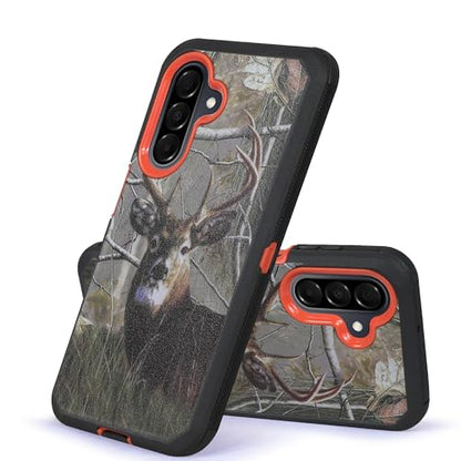 Compatible for Samsung Galaxy A26 5G, Built in Screen Protector, Belt Clip Holster Heavy Duty Defender Case Dustproof Shockproof Protection (Deer) - color: Deer