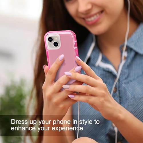 Follaroma for iPhone 15 Case, Heavy Duty Shockproof Protection Phone Cases, Anti-Drop, Dual Layer Transparent Protective Cover Compatible with iPhone 15, 6.1 inch,Crystal Pink - color: Pink, size: iPhone 15 6.1‘’