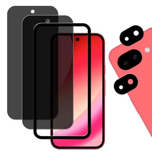 Easy Alignment Frame Designed For Google Pixel 10a Anti Spy Private Tempered Glass Film 2-Pack Google Pixel 10a Camera Lens Protector Film 2-Pack 9H Hardness