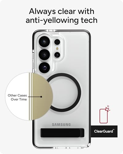 ZAGG Santa Cruz Snap Samsung Galaxy S26 Ultra Case with Kickstand - Black, Magnetic Crystal Clear Protective Phone Cover, 13ft Drop Protection, Graphene Reinforced, Slim Case with Stand - color: Black, size: Samsung Galaxy S26 Ultra