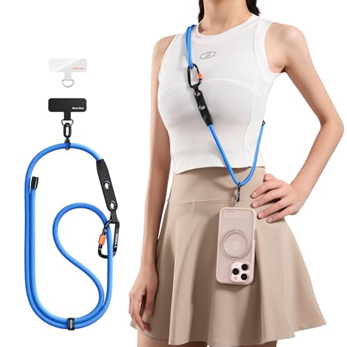 TORRAS Phone Lanyard Crossbody w/Hanging Loops, 2 Phone Tether Tabs, Blue - color: 3-blue