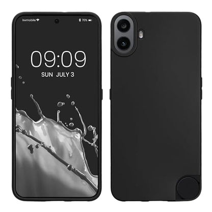 kwmobile Case Compatible with CMF Phone 1 Case - Protective Slim TPU Phone Cover - Soft Matte Finish - Black Matte - color: black matte