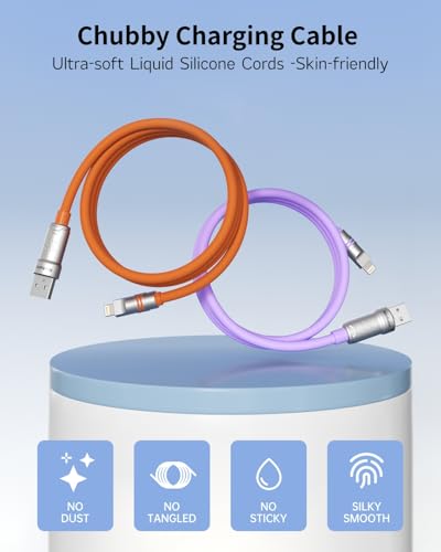 Hichain for iPhone Charger USB A to Lightning Cable Purple 4 + 6.6 FT - color: Purple, size: 4 FT + 6.6 FT