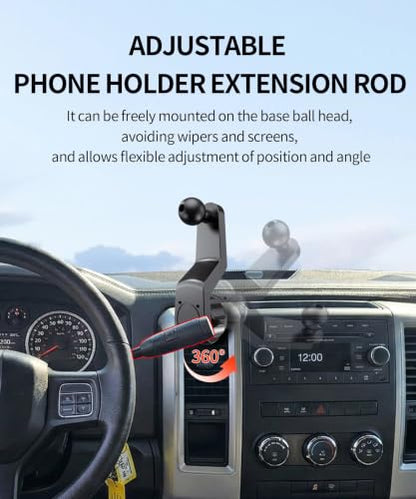 Car Phone Holder for Dodge Ram 1500 2009-2012, Ram 2500/Ram 3500 2010-2012 - size: for 2009-2012 Ram 1500 & 2010-2012 Ram 2500 3500