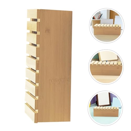 UKCOCO Wooden Desk Organizer Box with Phone Holder for Office Use