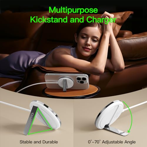 New for 15W MagSafe Charger: Magnetic Wireless Charging Pad for iPhone 17 16 15 14 13 12 Series AirPods 4-2 Pro, Strong Magnet, with PD20W Charging Block, Ultra-Thin Portable(2Pack 5FT) - color: Warm white