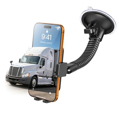 A2C Heavy Duty Truck Phone Mount, 10" Metal Long Arm Windshield Phone Mount