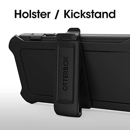 OtterBox iPhone 14 & iPhone 13 Defender Series Case - Black, Rugged & Durable, with Port Protection, Includes Holster Clip Kickstand - color: Black