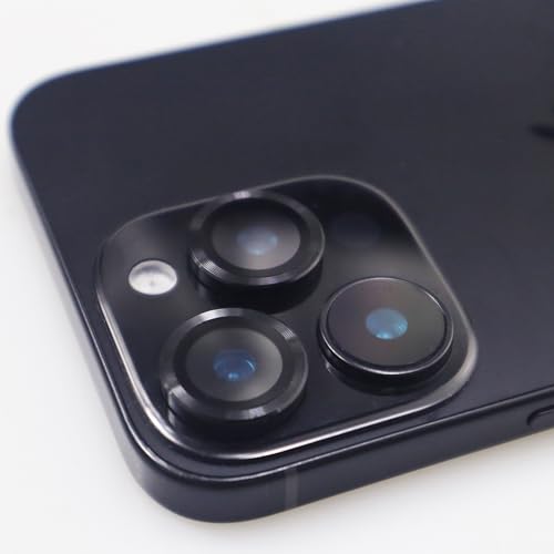 BONVAN for iPhone 16 Pro / 16 Pro Max Camera Lens Protector Metal Tempered Glass Screen Accessories Cover (Black) - color: Black