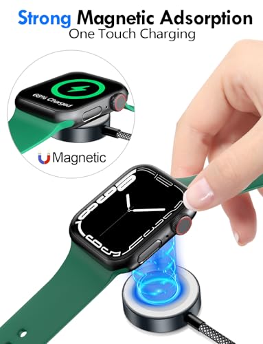 2Pack Travel Essentials for Apple Watch Charger,3-in-2 Multi Charging Cable - color: Black, size: 2Pack-6 FT