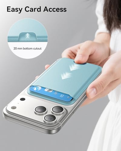 TWZKG for MagSafe Wallet, 3 Cards Holder, Slim Magnetic Phone Wallet for iPhone 17/16/15/14/13/12 Pro Max Plus Air Series,RFID Blocking Vegan Leather,SkyBlue - color: SkyBlue