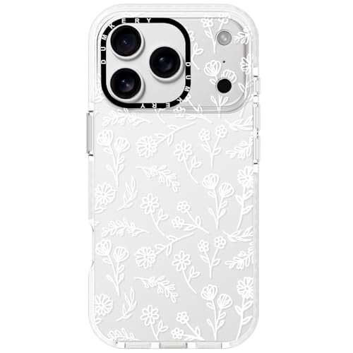 Dumkery Cute White Flowers Case Compatible with iPhone 17 Pro Max Case, Floral Aesthetic Pattern, Soft TPU Shockproof Bumper Cases Cover for Girls Women - size: iPhone 17 Pro Max
