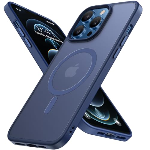Miracase Magnetic for iPhone 12/12 Pro Case (Compatible with MagSafe) Military-Grade Protection, Anti-Fingerprint Translucent Matte Phone Cover for iPhone 12/12 Pro Case 6.1 inch, Dark Blue - color: Dark Blue, size: iPhone 12/12 Pro