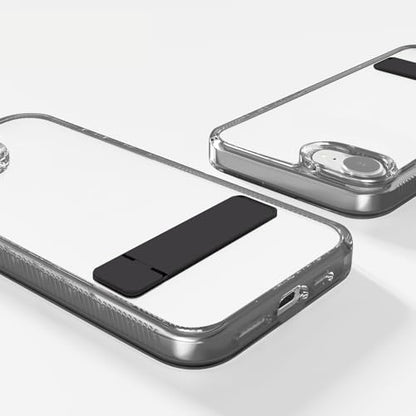 Compatible with Transparent iPhone 16e Case with Invisible Built-in Kickstand Metal Stand Shockproof TPU + Acrylic Slim Clear,Anti-Yellowing Phone Cover-Black - color: Black