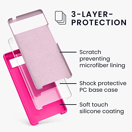 kwmobile Case Compatible with Google Pixel 6 Case - TPU Silicone Phone Cover with Soft Finish - Neon Pink - color: neon pink, size: Pixel 6