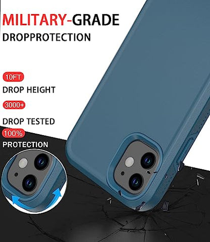 Diverbox for iPhone 11 Case [Shockproof] [Dropproof] [Tempered Glass Screen Protector],Heavy Duty Protection Phone Case Cover for Apple iPhone 11 (Blue-2in1) - color: Blue-2in1