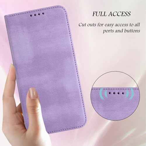 Back Case Compatible with Galaxy A10E Wallet, Bumper Leather Phone Case with RFID Blocking Ultra Slim Leather Cover Scratch Resistant Shell Protection Case Compatible with Samsung Galaxy A20E/A10E - color: Purple