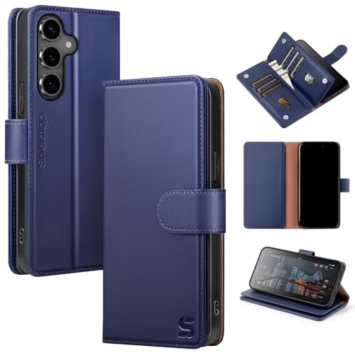 Shieldtop Compatible with Samsung Galaxy S24+ Plus Wallet Case with Card Holder,Women Men RFID Blocking PU Leather Flip TPU Protective Cover Credit Card Slots,Phone Case for S24 Plus,Dark Blue - color: Dark Blue, size: Samsung Galaxy S24 Plus - 6.7"