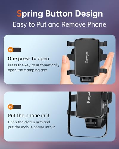 Car Phone Holder Mount Dashboard Upgrade 360 Degree Rotation Rear View Mirror and Sun Visor Multifunctional Clip Design Car Universal Phone Mount Compatible with 4-7 inch cellphones