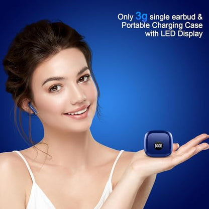 Wireless Earbuds, Bluetooth 5.4 Headphones, LED Power Display, Bass Stereo - color: Oriental Blue