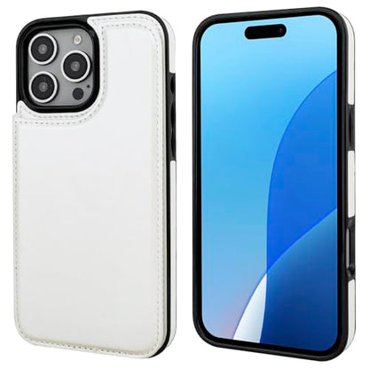 ONETOP for iPhone 16 Pro Max Wallet Case with Credit Card Holder,White | Kickstand,ID/Cash Holder,Case Wallet with Card Slots,Double Magnetic Clasp,Durable PU Leather Shockproof Cover for Women Men - color: White