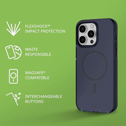 Tech21 Evo Check case for iPhone 15 Pro Max - Compatible with MagSafe - Impact Protection Case - Midnight Blue - color: Midnight Blue, size: iPhone 15 Pro Max