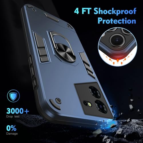 Compatible for Tecno Pova 5 Pro Case,Built-in Stand Shockproof and Drop-Proof Compatible with Tecno Pova 5 Pro 5G LH8n Phone Case Cover Blue - color: HY-GZS-blue, size: Tecno Pova 5 Pro 5G