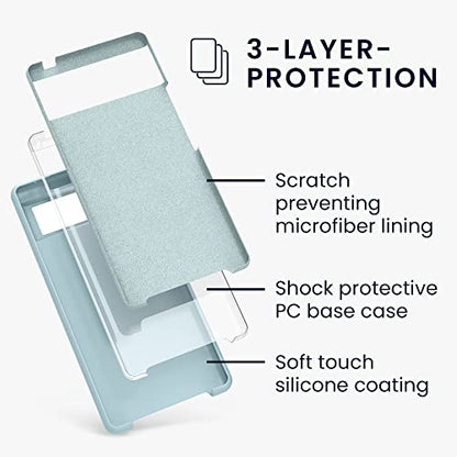 kwmobile Case Compatible with Google Pixel 6 Case - TPU Silicone Phone Cover with Soft Finish - Cool Mint - color: Cool Mint, size: Pixel 6
