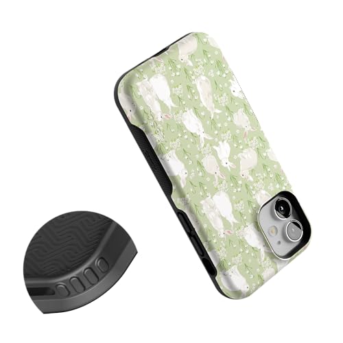 Casely iPhone 12 Mini Case | Hop to it | Green Bunny | Bold Protective Design | Compatible with MagSafe - color: Hop to it | Green Bunny, size: Iphone 12 Mini