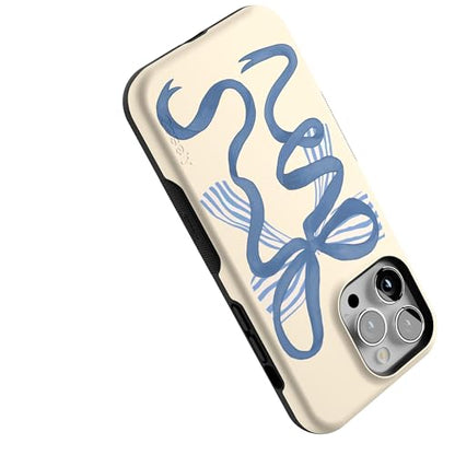 Casely iPhone 14 Pro Max Case | Heartstrings | Blue Bow | Bold Protective Design | Compatible with MagSafe - color: Heartstrings | Blue Bow