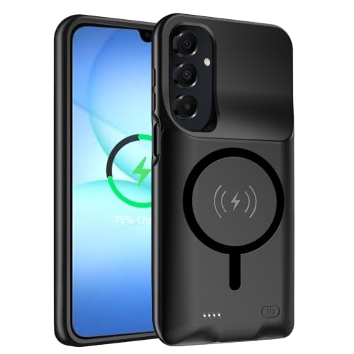 Battery Case for Galaxy A16/A17,Upgraded 10000mAh High Capacity Rechargeable Portable Protective Extended Charger Case Wireless Charging Compatible with A16/A17(6.7 inch) Charging Case & Carplay Black - size: Galaxy A16/A17