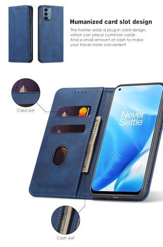 Asuwish Flip Wallet Phone Case for OnePlus Nord N200 5G with Screen Protector Magnetic Closure Folio Cover Credit Card Holder Slot Stand One Plus N 200 G5 1 Plus 200N 1plus One+ 1+ N2005G 2021 Blue - color: Blue