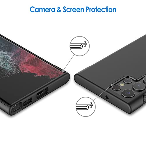 JETech Slim Case for Samsung Galaxy S22 Ultra, Black | Soft TPU Design, Matte Finish, Shockproof Protection