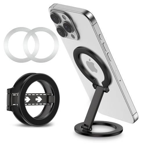 Magnetic Phone Ring Holder with Magsafe, Double Adjustable Finger Ring Grip - color: Black1