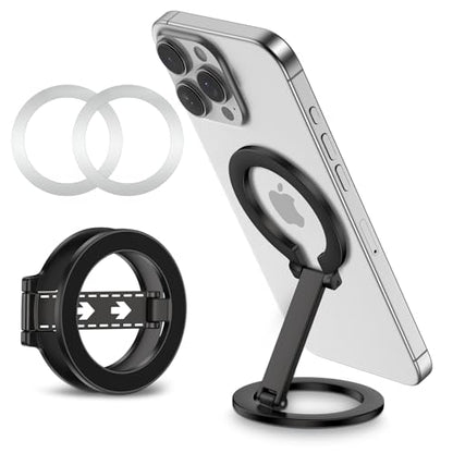 Magnetic Phone Ring Holder with Magsafe, Double Adjustable Finger Ring Grip - color: Black1