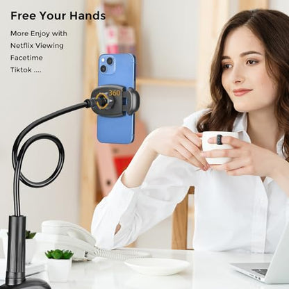 TONDA Phone Holder for Bed Desk, Gooseneck Phone Holder Stand with 33 inch Adjustable Flexible Long Arm Clip Clamp Bracket Mount for iPhone 15 Pro Max XR X 8 7 6 or Other 4-7" Devices
