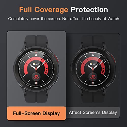 JETech Screen Protector for Samsung Galaxy Watch 5 Pro 45mm, 3-Pack | Tempered Glass Protection, HD Clear, Anti-Scratch Design - size: Galaxy Watch 5 Pro 45mm