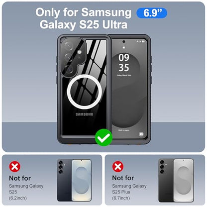 ANTSHARE IP68 Waterproof Case for Samsung Galaxy S25 Ultra, Black/Clear - color: Black/Clear, size: S25 Ultra