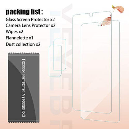 Galaxy S21 HD Clear Tempered Glass Screen Protector + Camera Lens Protectors, [2+2 Pack] [3D Glass] [Fingerprint Support] Screen Protector Glass For Samsung Galaxy S21 - size: Galaxy S21