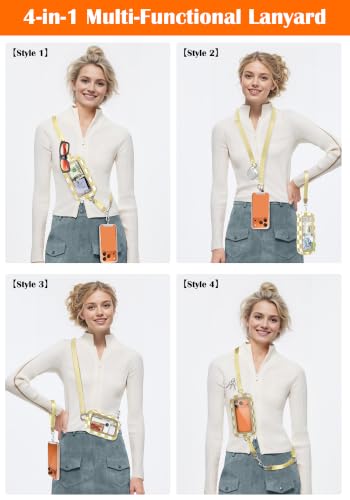 takyu Phone Strap Crossbody with Detachable RFID Wallet - color: Beige White Checkered