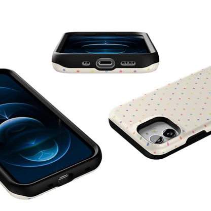 Casely iPhone 12 Mini Case | On the Dot | Rainbow Polka Dot | Bold Protective Design | Compatible with MagSafe - color: On the Dot | Rainbow Polka Dot, size: Iphone 12 Mini