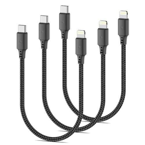 1FT USB C to Lightning Cable, 3Pack iPhone Charger Cord for iPhone 14/13/12 - size: 1FT