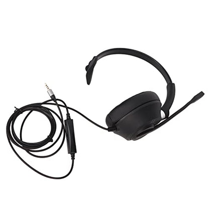 ciciglow Single Sided Ear Headphone, ENC Noise Reduction Business Headset 3.5mm Volume Adjustment Monaural Telephone Headset with Mic for Home Call Center