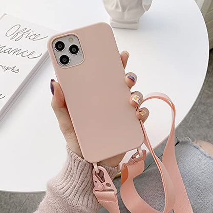 Compatible with iPhone 6/7/8/SE2/SE3,Crossbody Phone Case with Lanyard Cute Soft Silicone Case with Adjustable Shoulder Strap Shockproof Protector Compatible with Women Girls Pink - color: Pink, size: iPhone 6/7/8/SE2/SE3