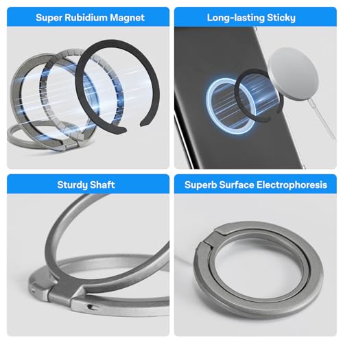 CoBak Magnetic Metal Ring Holder for Phone/Kindle/Tablet - color: Gray Ring