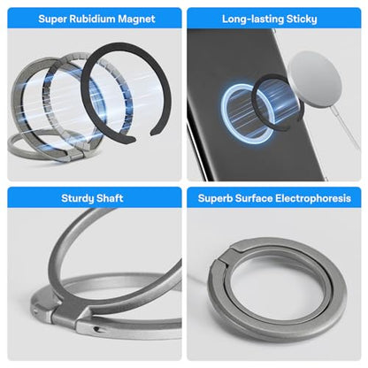 CoBak Magnetic Metal Ring Holder for Phone/Kindle/Tablet - color: Gray Ring