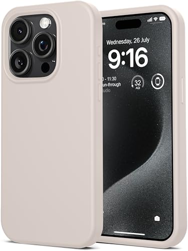 IceSword Compatible with iPhone 16 Pro Max Case Stone Beige Tan Taupe, Silicone Phone Case Cover Slim Protective Thin, Soft Neutral Premium Gel Anti Scratch Cream [Shockproof] 6.9 inch 16PM- Stone - color: Stone, size: iPhone 16 Pro Max (6.9 inch)
